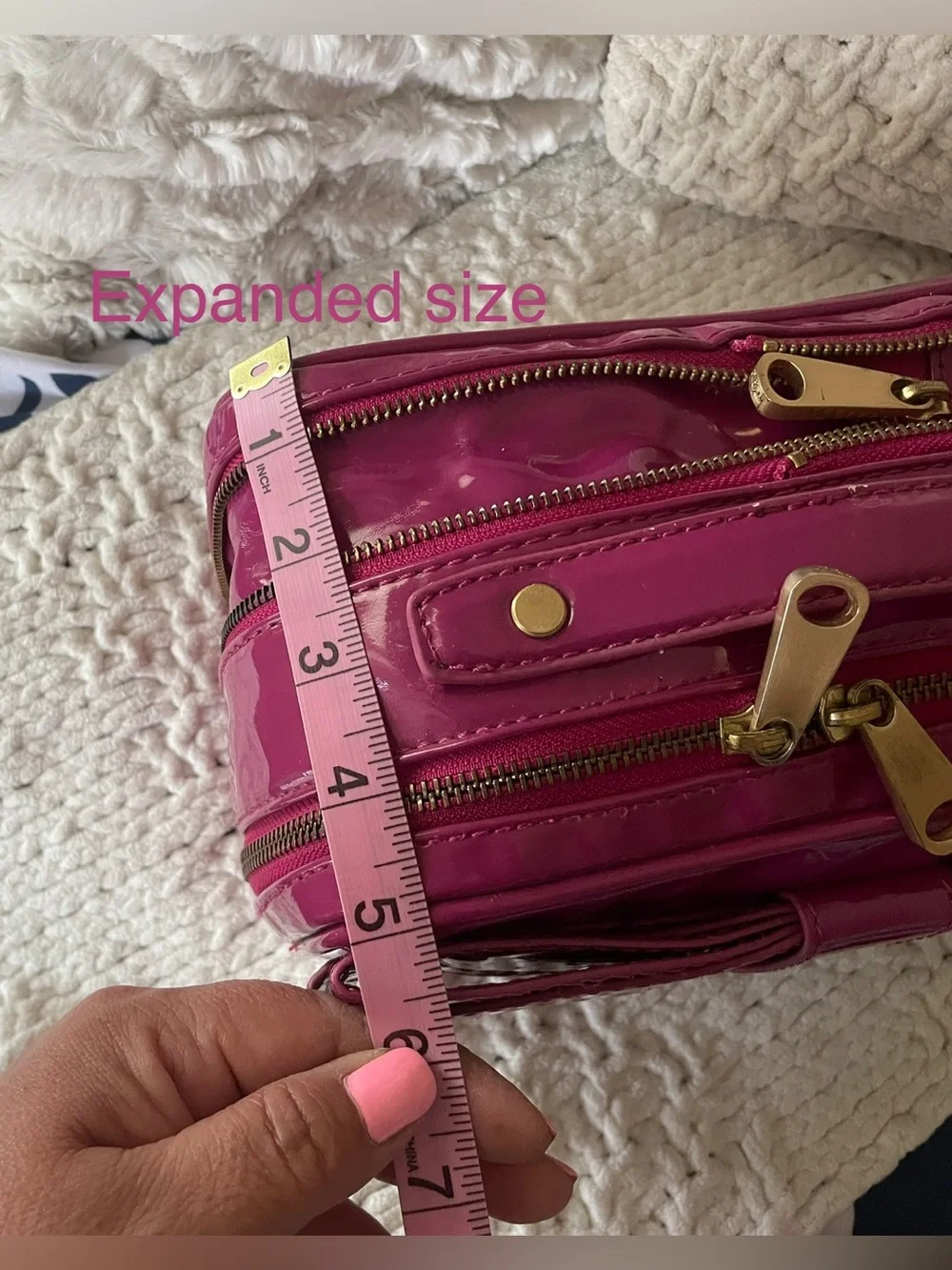 ZAC Zac Posen Patent Cosmetic Case / Makeup Bag – Fuchsia
